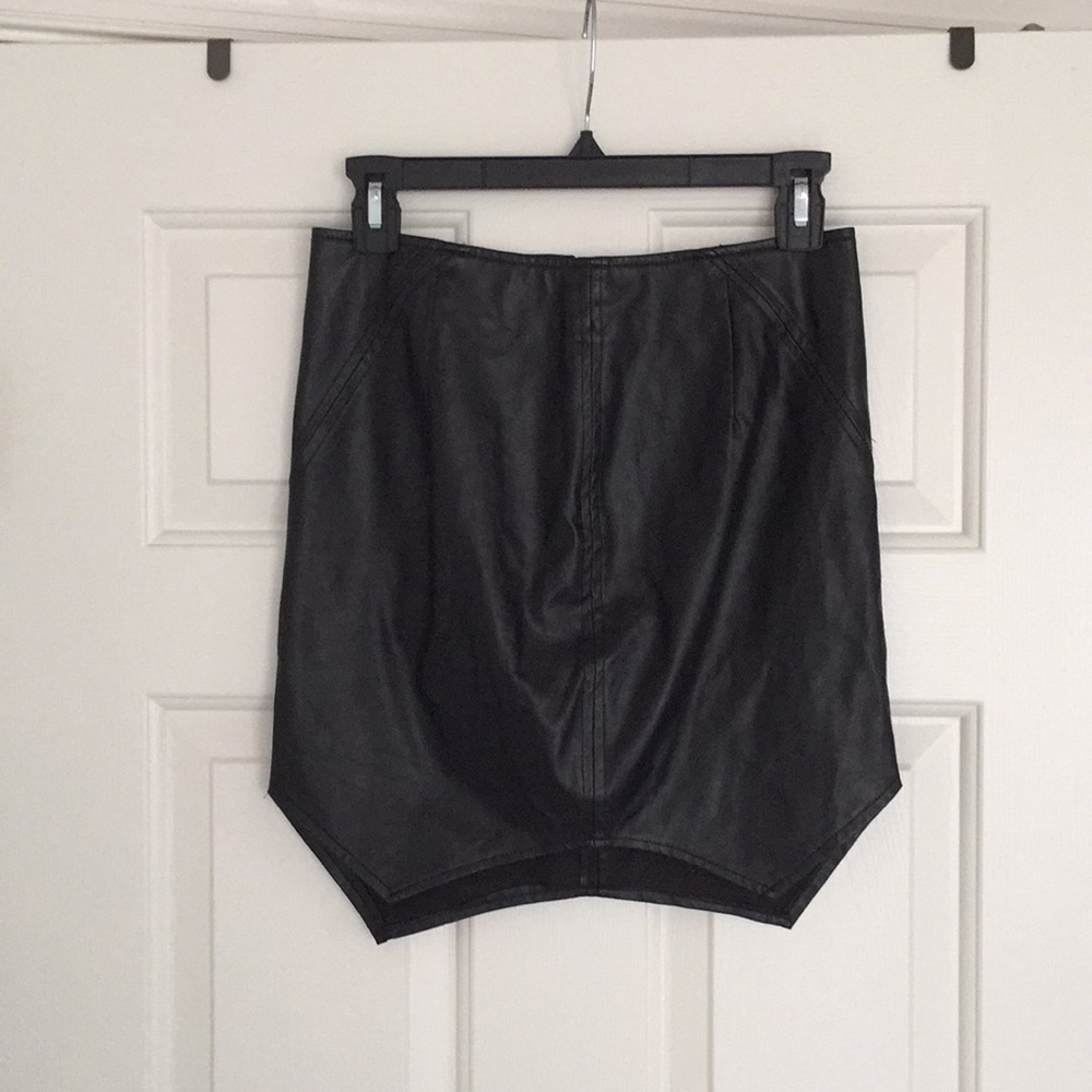 Tea and Cup Faux leather mini skirt